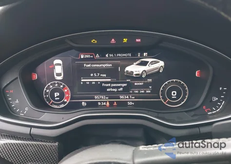 2018 Audi S5 3.0T Premium Plus z USA, uszkodzony, nr VIN WAUB4CF57JA005982